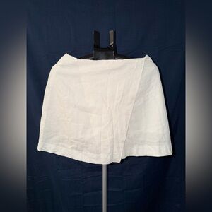 A New Day White Linen Blend Skort Size 10 NWT Side Zip